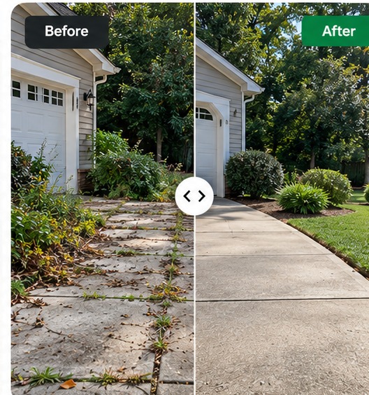 General yard cleanup before and after